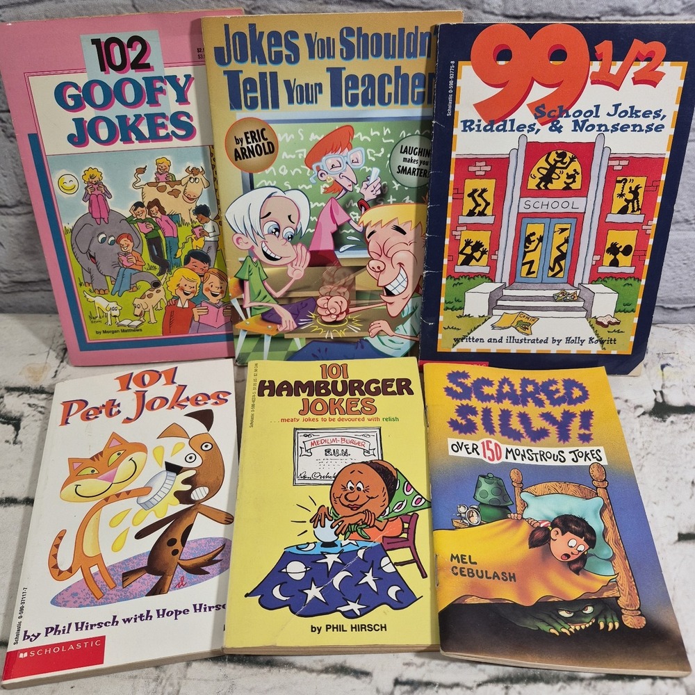 Lot of 6 Jokes Books for Kids Vintage Scholasticβ Paperback Chapter